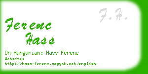 ferenc hass business card